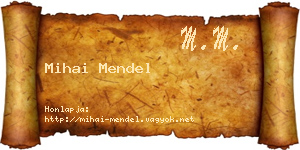 Mihai Mendel névjegykártya